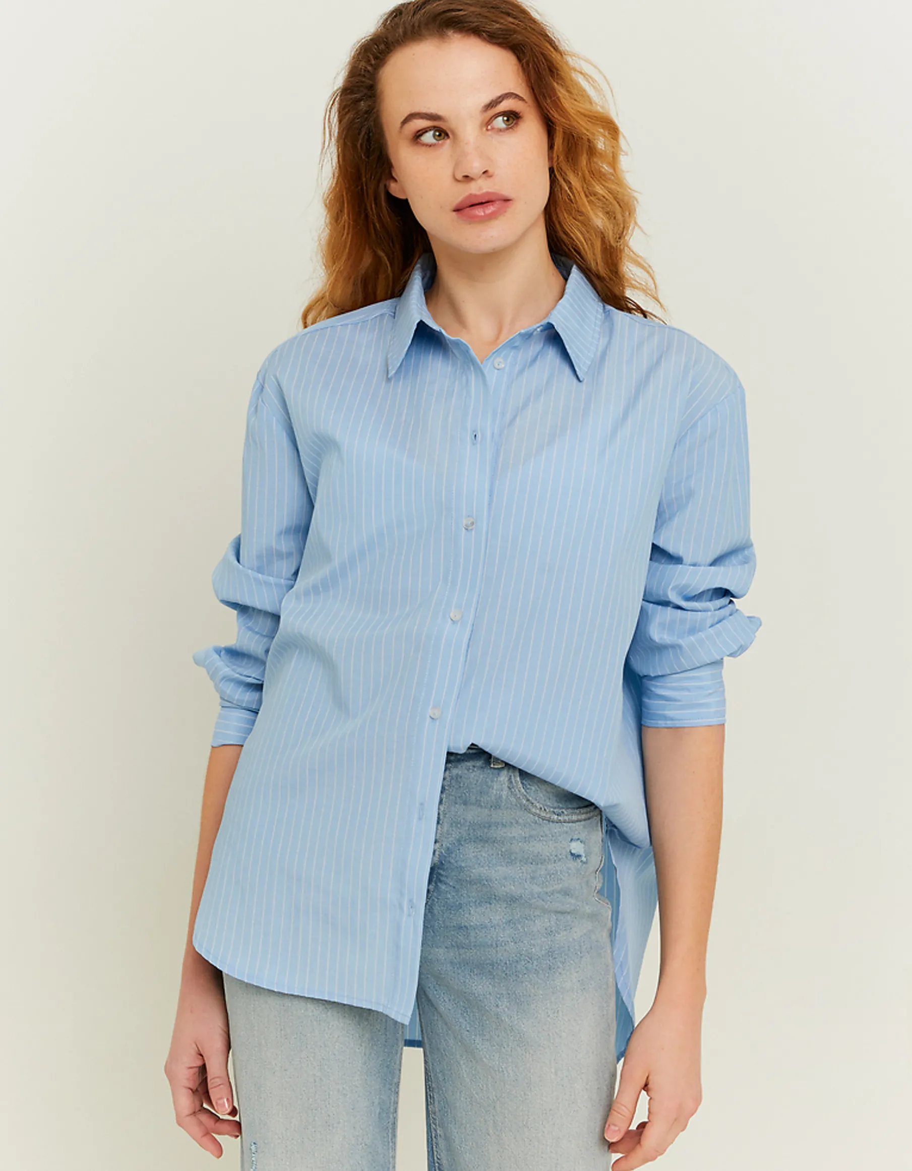 Tally Weijl Camicie E Bluse^Camicia Azzurra a Righe Bianche