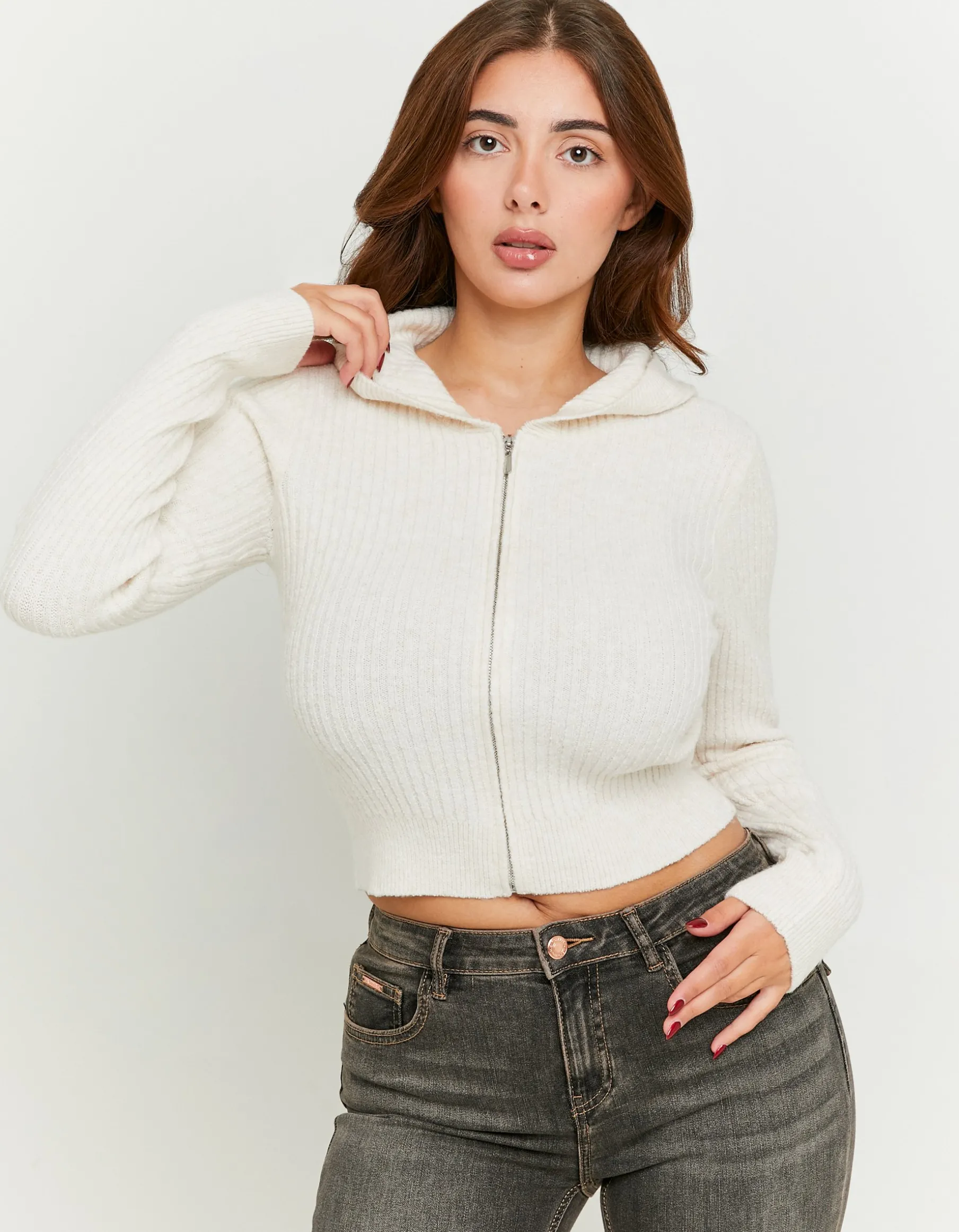 Tally Weijl Maglieria^Cardigan con Zip e Cappuccio