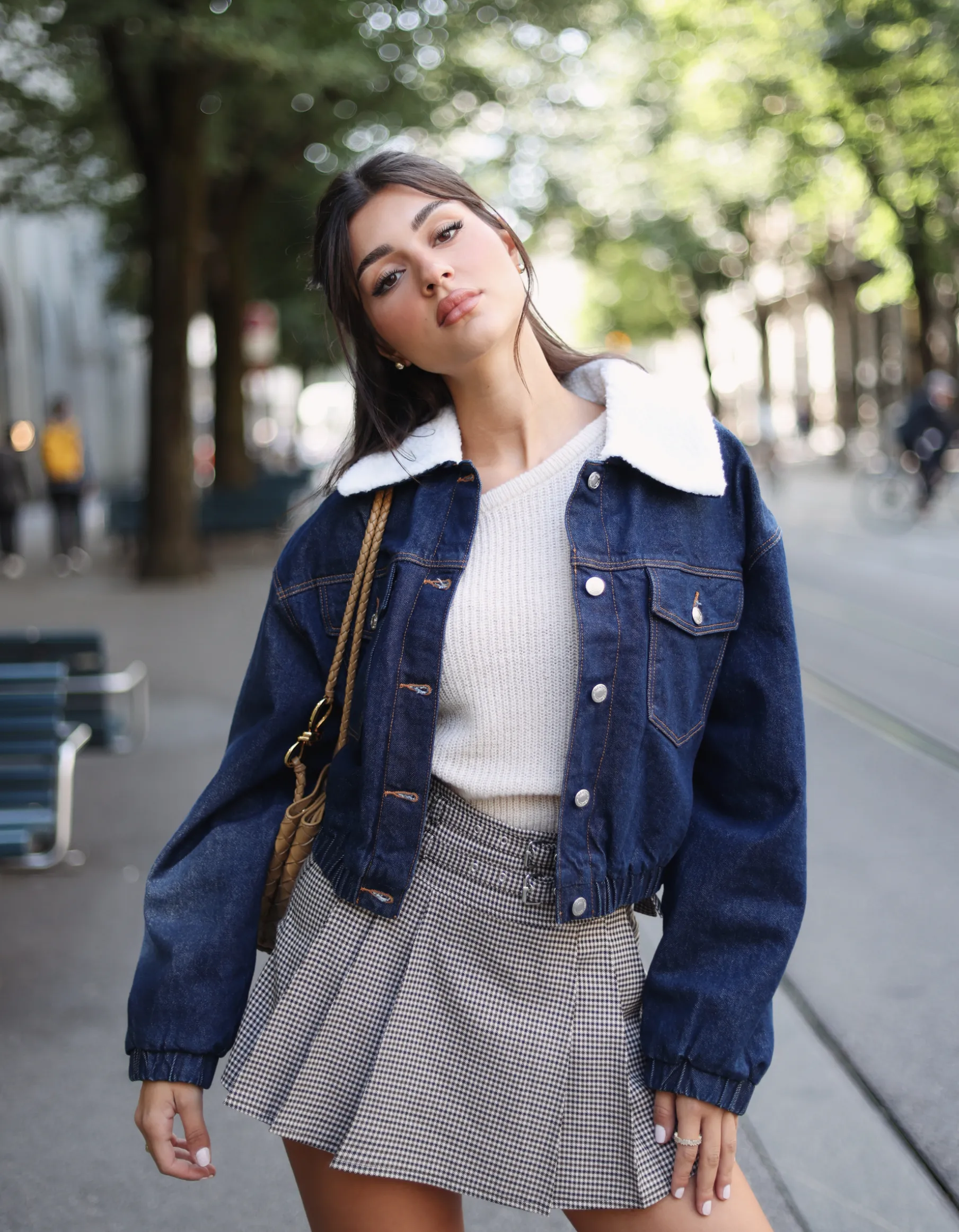 Tally Weijl Giacche^Giacca di Jeans con Colletto in Finta Pelliccia