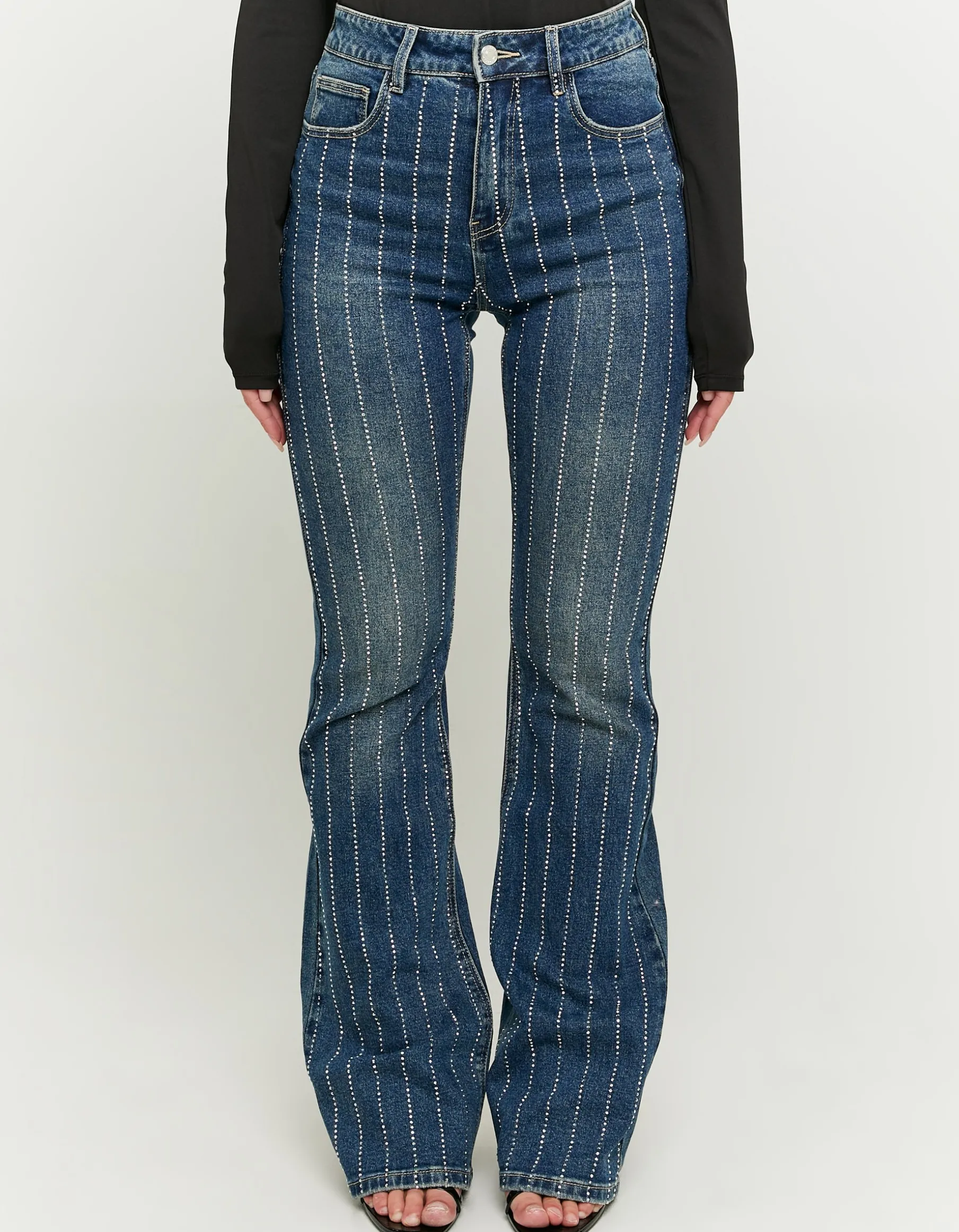 Tally Weijl Jeans^Jeans Flare Comfort Stretch a Vita Alta con Strass