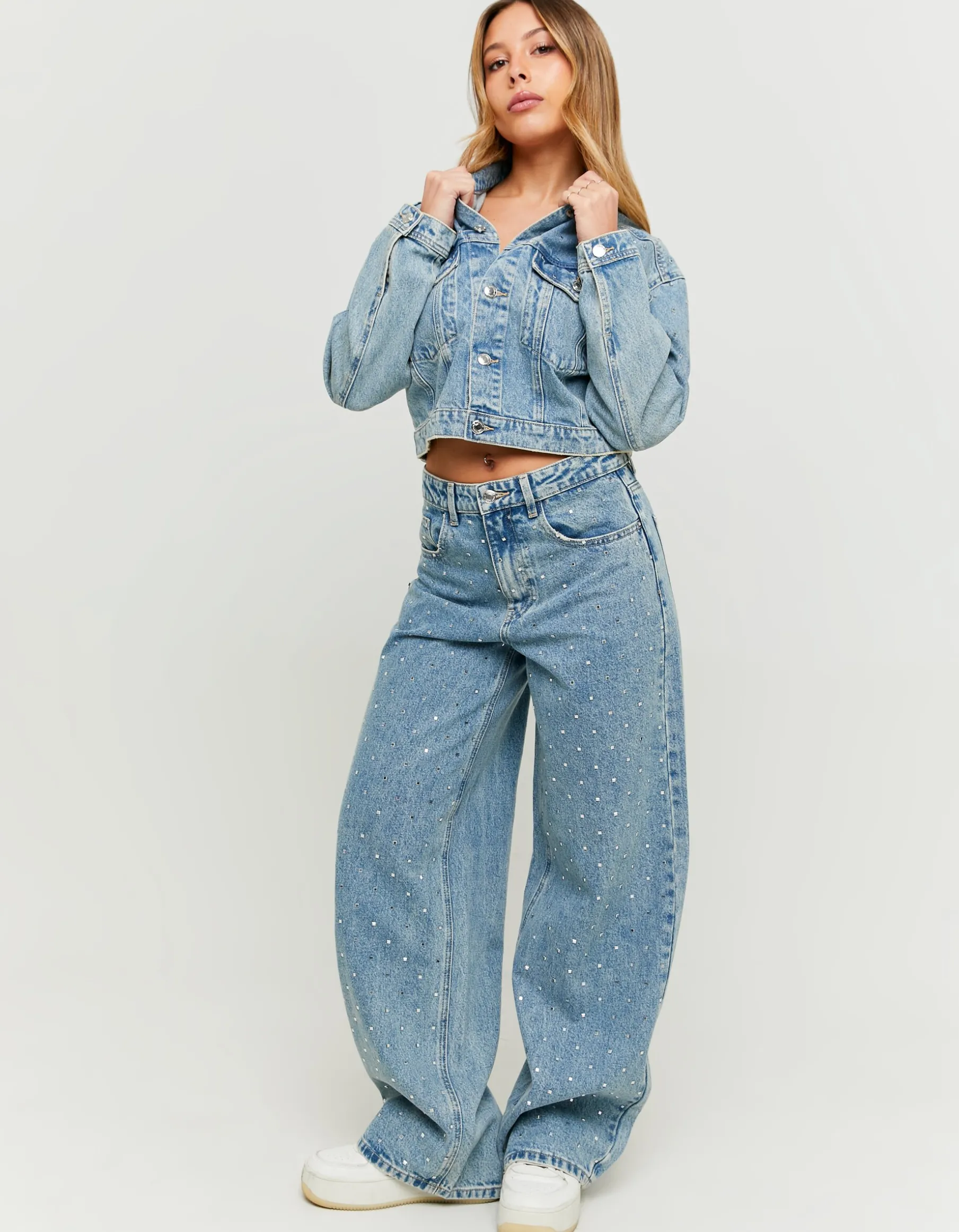 Tally Weijl Jeans^Jeans Skater a Vita media con Strass Squadrati