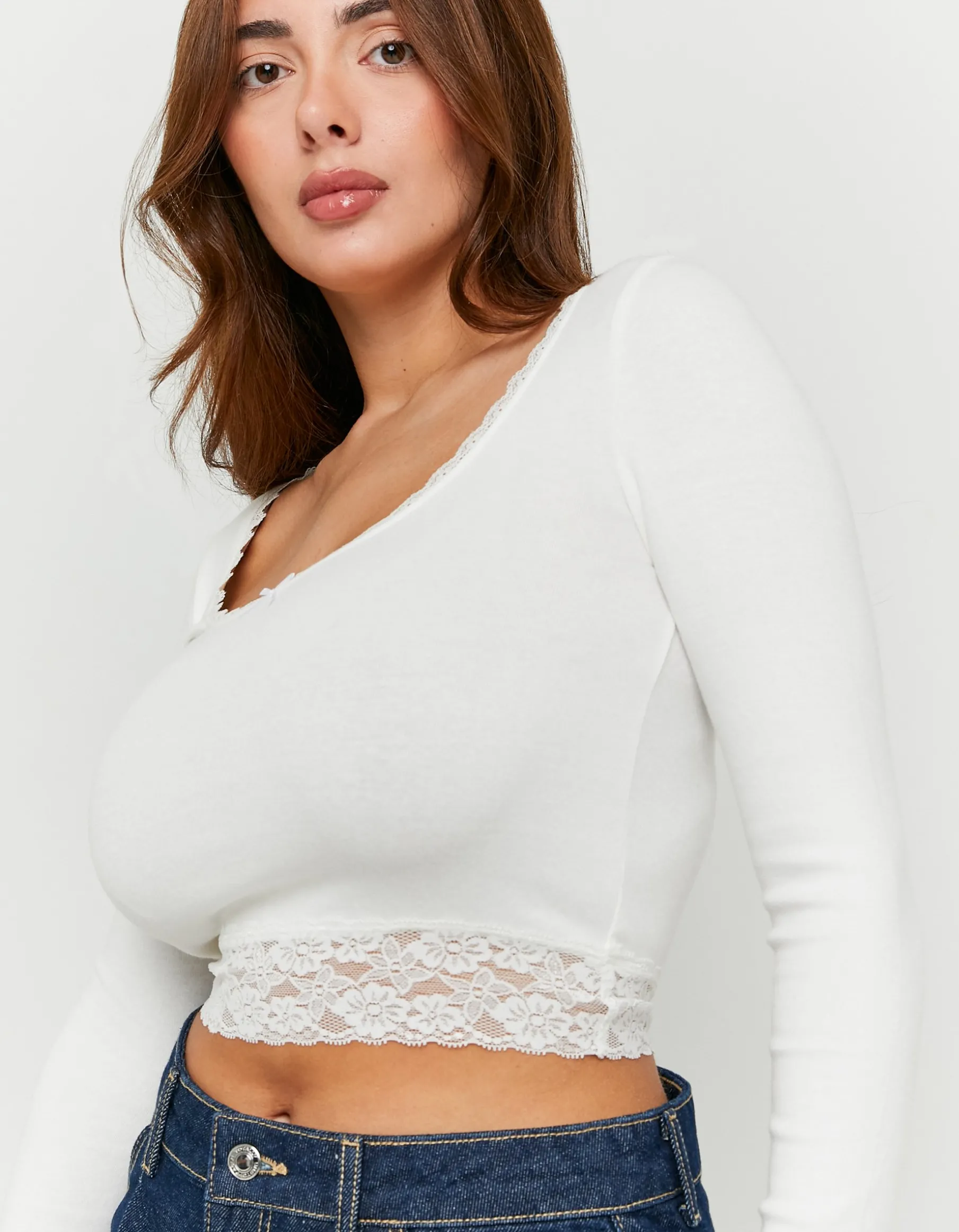 Tally Weijl Magliette Basiche^Maglietta con Dettaglio in Pizzo