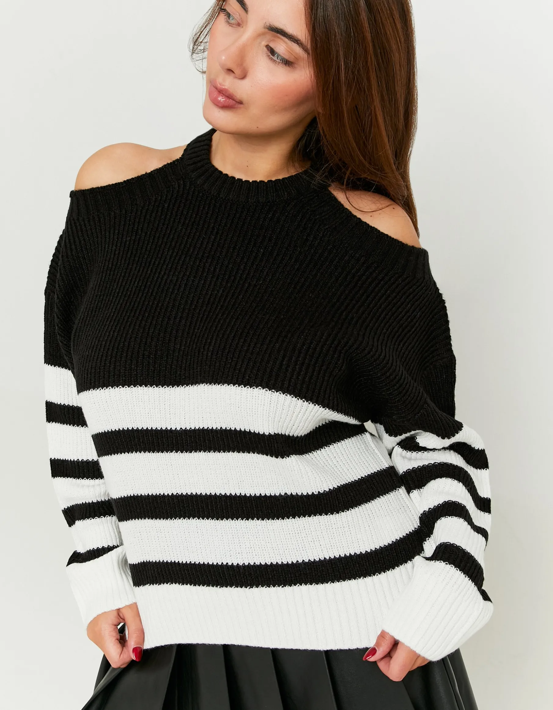 Tally Weijl Maglieria^Maglione a Righe con Spalle Scoperte