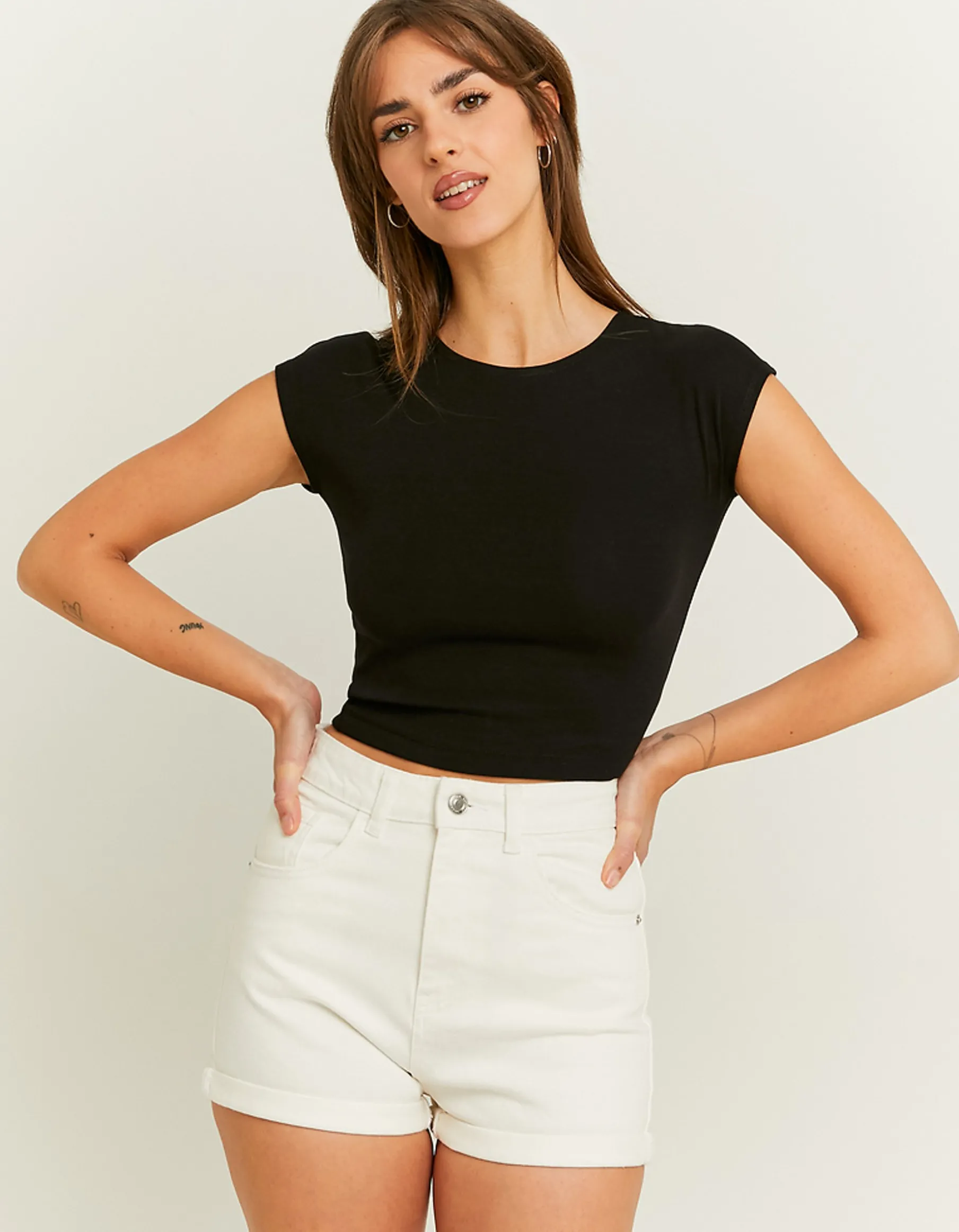 Tally Weijl Shorts^Pantaloncini Mom a Vita Alta Bianchi