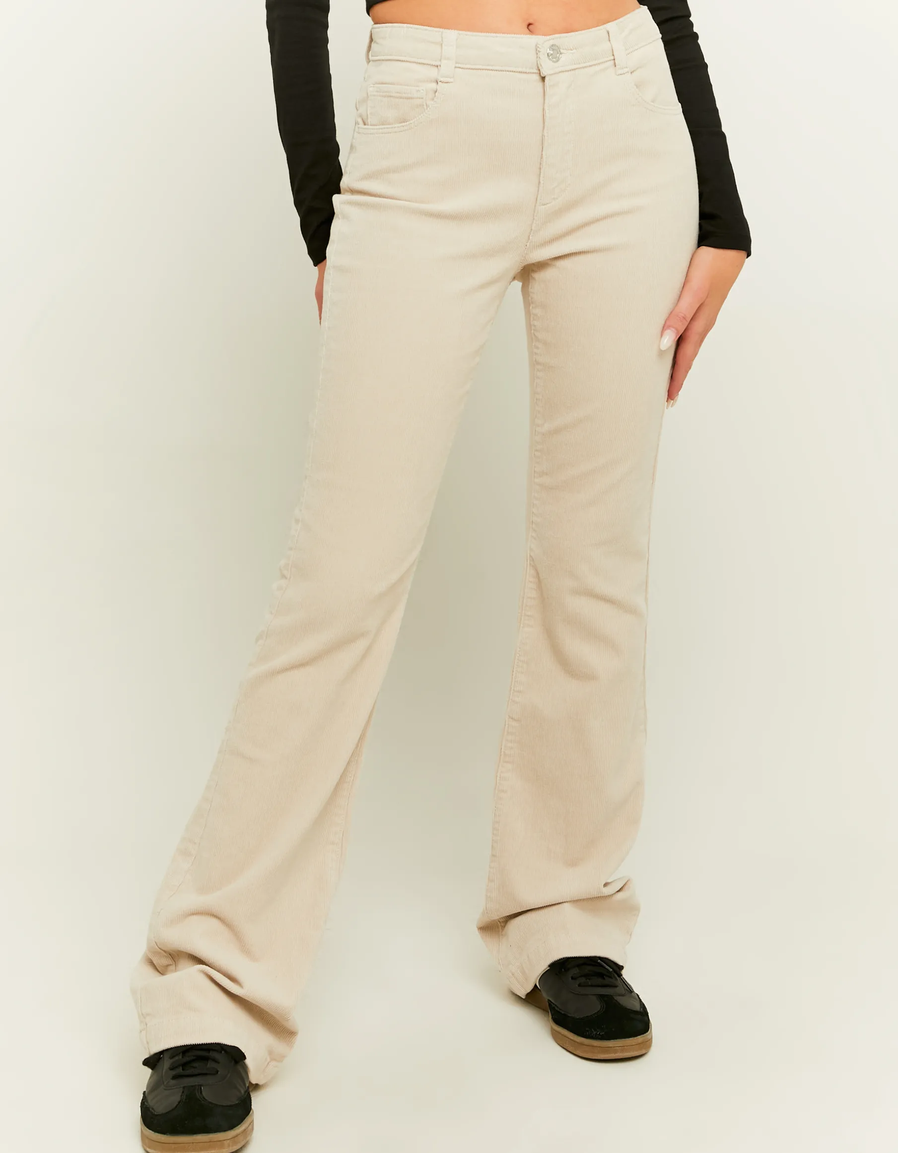 Tally Weijl Pantaloni^Pantalone Bootcut Grigio in Velluto a Coste