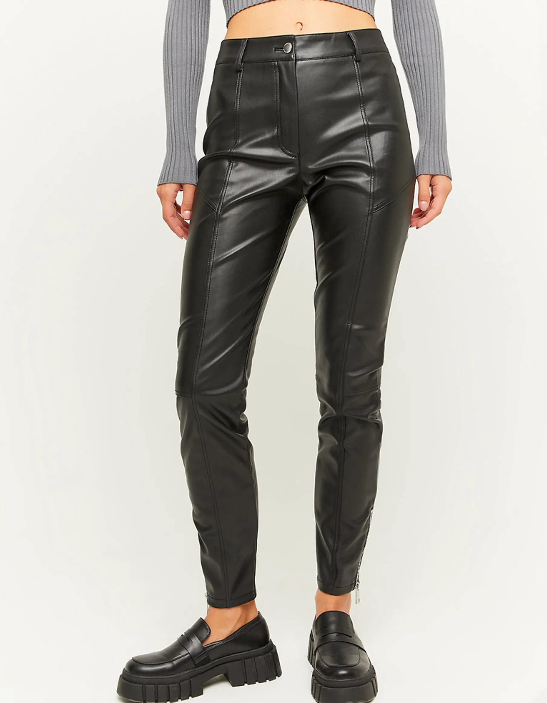 Tally Weijl Pantaloni^Pantaloni Skinny In Similpelle Neri con Cerniere